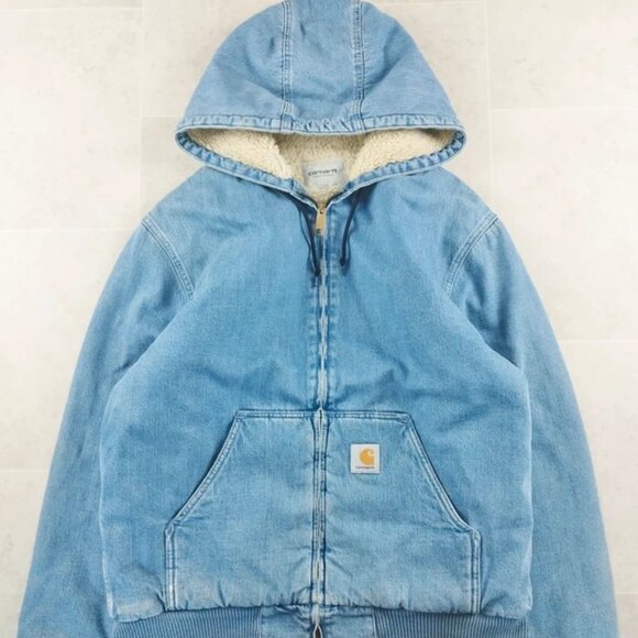 Carhartt Sport Series Fleece Jacket - Light Blue Denim Jacket, Size L - Picture 1 of 6